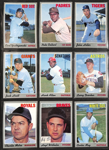 1970 Topps Baseball Partial Set (Approx 600 of 720 Cards - Almost 85% of Set) w. Aaron & Clemente