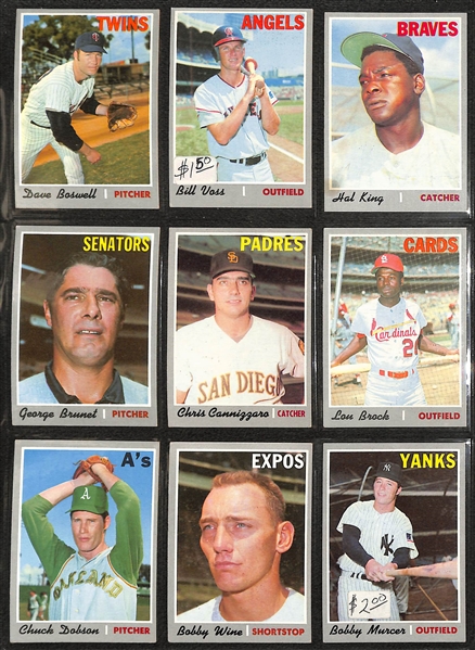 1970 Topps Baseball Partial Set (Approx 600 of 720 Cards - Almost 85% of Set) w. Aaron & Clemente