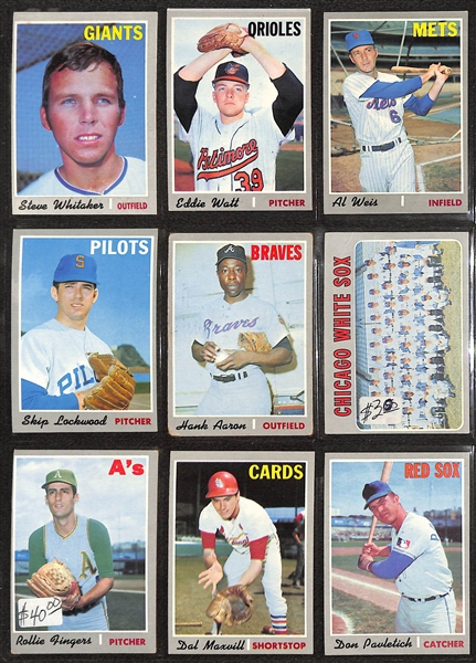 1970 Topps Baseball Partial Set (Approx 600 of 720 Cards - Almost 85% of Set) w. Aaron & Clemente