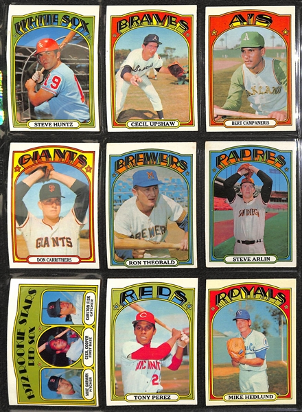 1972 Topps Baseball Partial Set (600+ of 787 Cards) w. Mays & Clemente