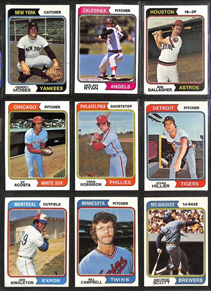  1974 Topps Baseball Near Complete Set (647 of 660 Cards - 98% Complete) w. Dave Winfield Rookie Card