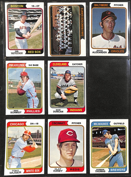  1974 Topps Baseball Near Complete Set (647 of 660 Cards - 98% Complete) w. Dave Winfield Rookie Card