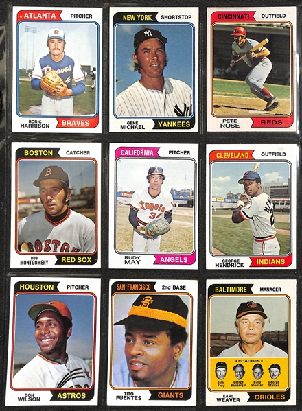  1974 Topps Baseball Near Complete Set (647 of 660 Cards - 98% Complete) w. Dave Winfield Rookie Card