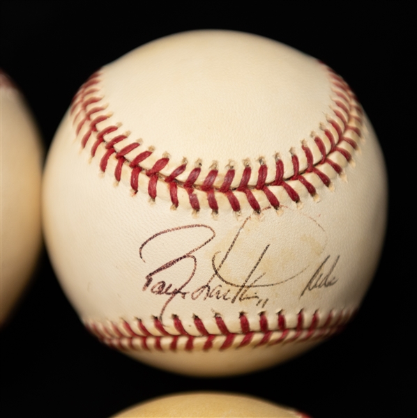 Lot of (7) HOF Autographed Baseballs w. Morgan, Feller, Glavine, Carter, Thomas, and LaRussa (JSA Auction Letter)
