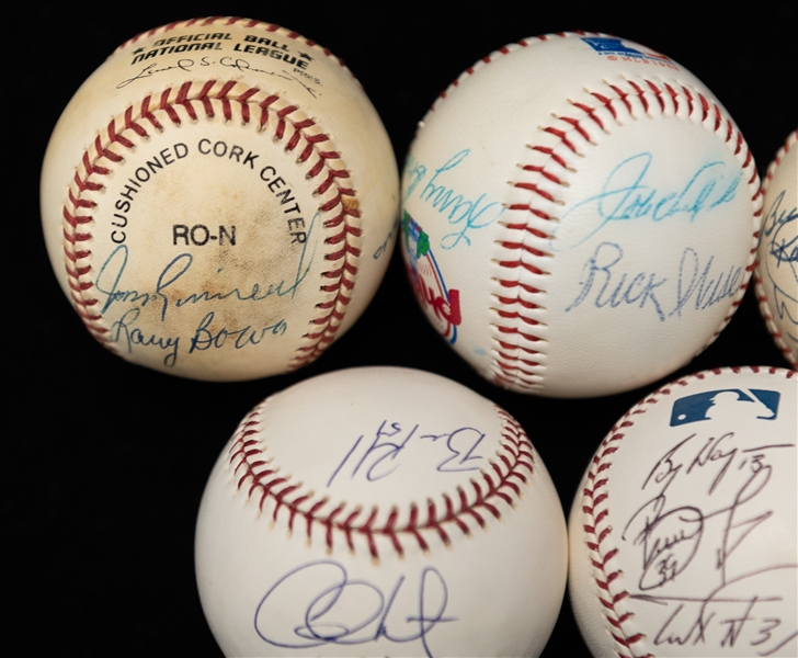 Lot of (7) Phillies Multi Signed Baseball w. Chase Utley Ball, and Ashburn/Carlton/Bunning Signed Baseballs (JSA Auction Letter)