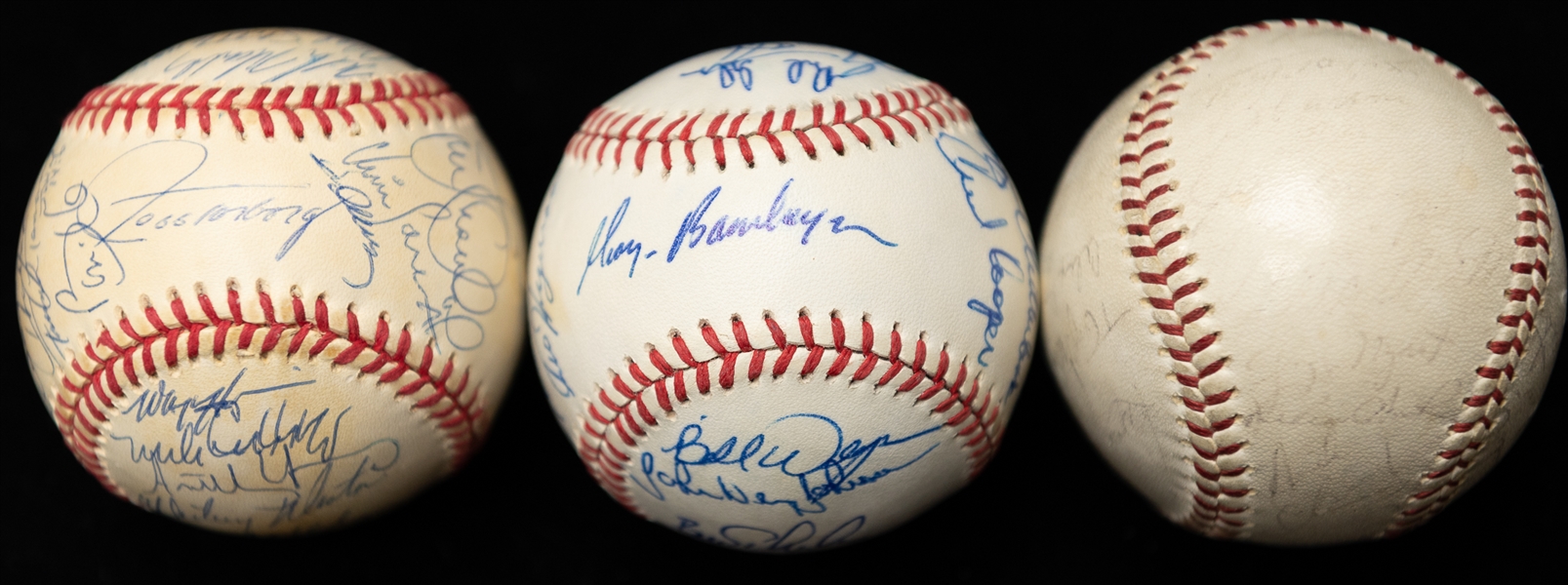 Lot of (3) Multi Signed Team Baseballs (JSA Auction Letter)