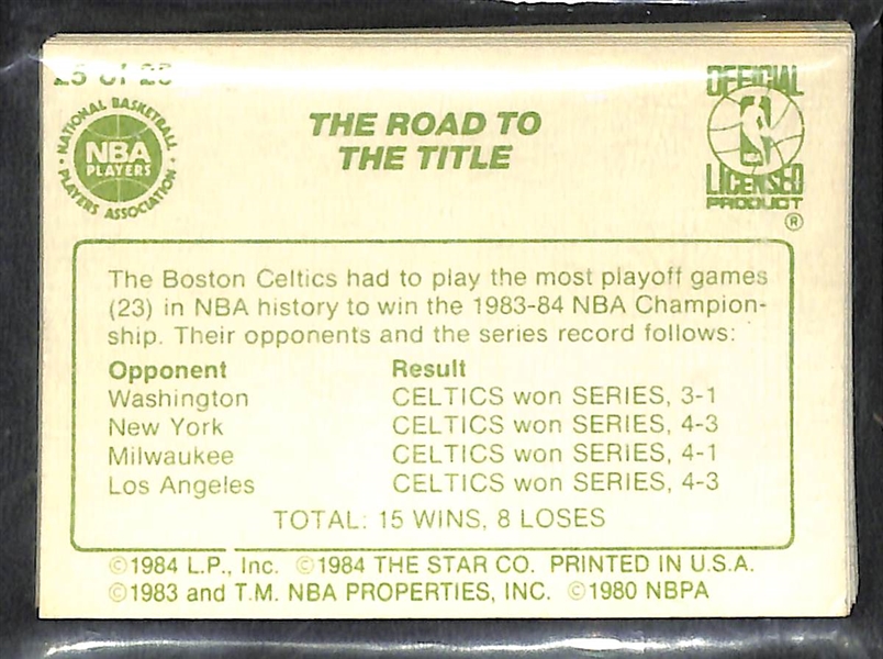 Lot of (5) 1983-84 Star 76ers Champions Team Set and (8) 76ers Team Set w. (1) Boston Celtics NBA Champions Sets