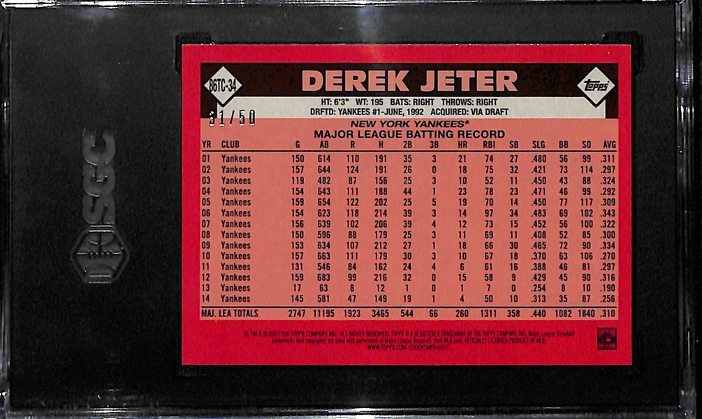 2021 Topps 86' Chrome Derek Jeter Gold Mojo Refractor Graded SGC 9.5 MT+