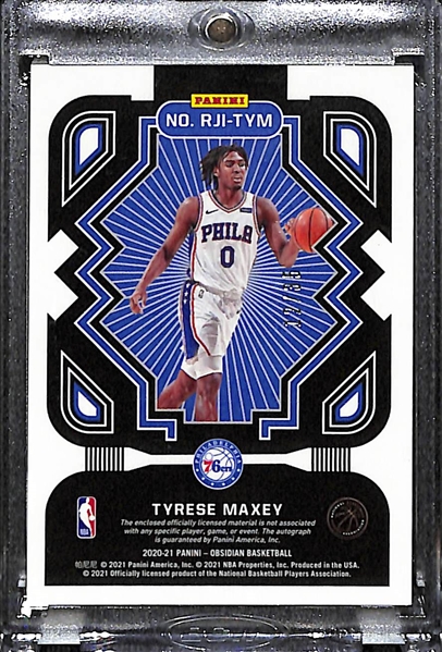 2021 Obsidian Basketball Tyrese Maxey Purple #d 12/35 Rookie Patch Autograph 