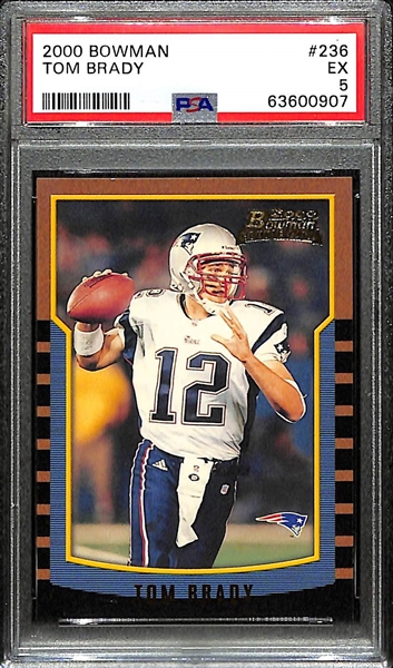 2000 Bowman Tom Brady #236 Rookie Card Graded PSA 5 EX (Card Looks Better Than the Grade)