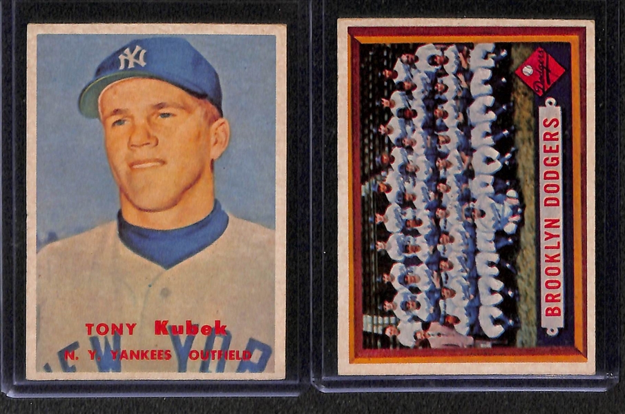 Lot of (8) 1957 Topps Cards w. (2) Bunning Rookie Cards