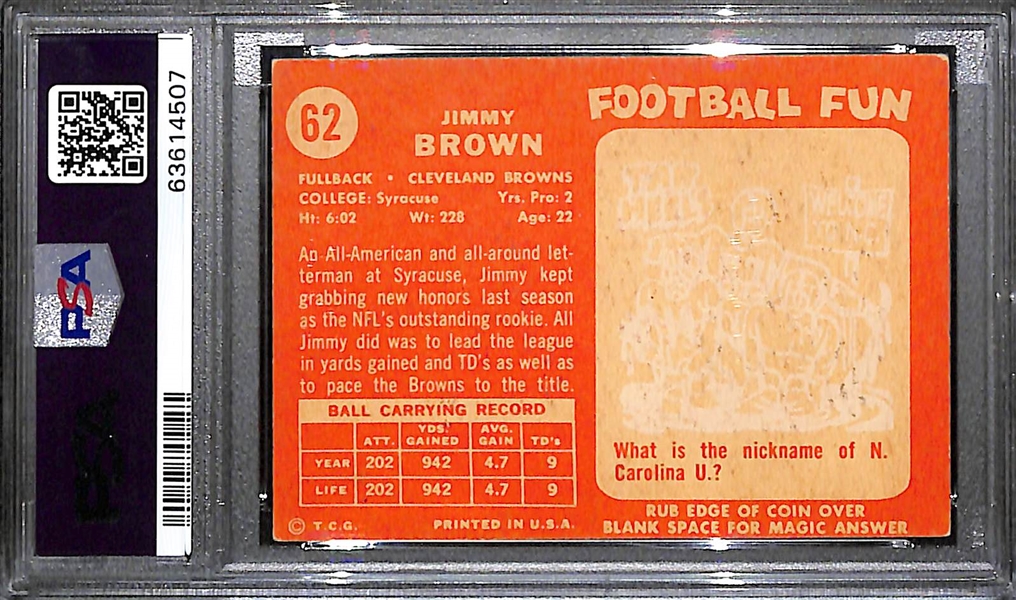 1958 Topps Football Complete Set w. PSA 4 Jim Brown Rookie Card
