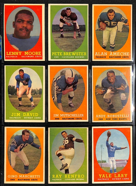 1958 Topps Football Complete Set w. PSA 4 Jim Brown Rookie Card