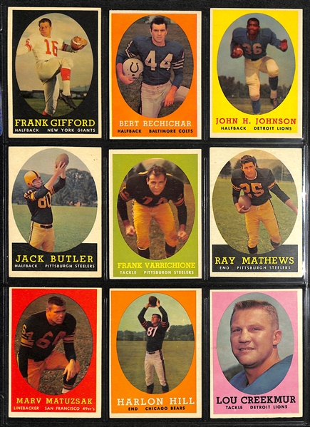 1958 Topps Football Complete Set w. PSA 4 Jim Brown Rookie Card