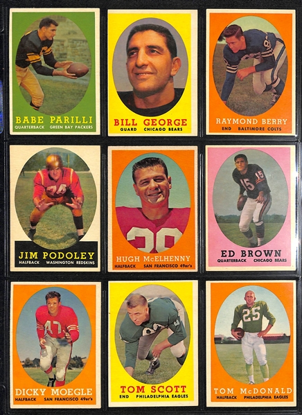 1958 Topps Football Complete Set w. PSA 4 Jim Brown Rookie Card