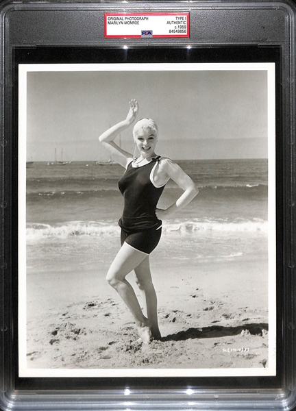 Rare 1959 Marilyn Monroe Type 1 Bathing Suit Photo (~8x10) - Publicity Shot for Movie Some Like It Hot