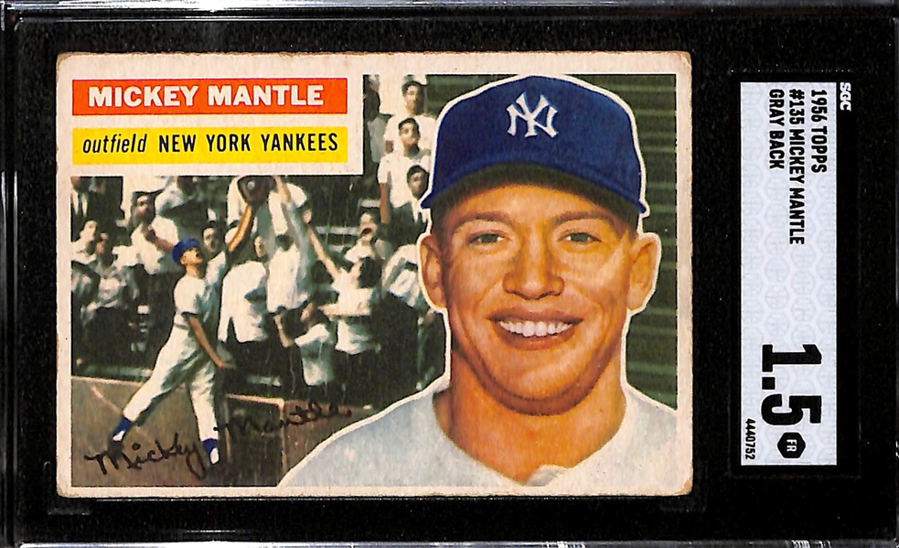 1956 Topps Mickey Mantle Graded SGC 1.5 (FR)