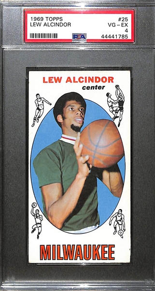 1969 Topps Lew Alcinder (Kareem Abdul Jabbar) Rookie #25 Graded PSA 4 VG-EX
