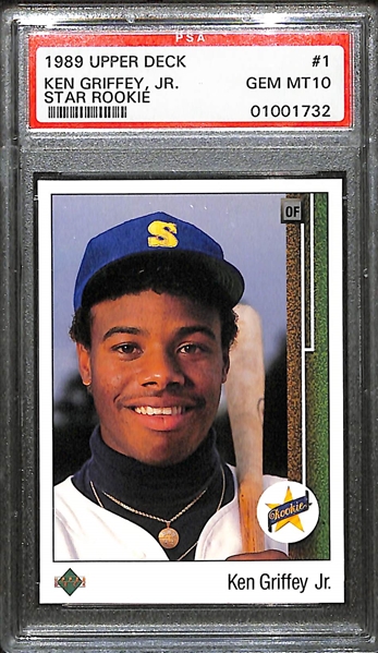 1989 Upper Deck Ken Griffey Jr. Star Rookie #1 Graded PSA 10 Gem Mint