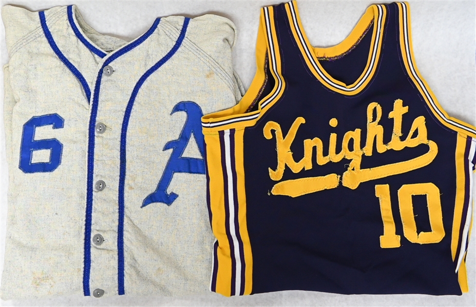 Lot of (2) Vintage Jerseys w. 1940s-50s Philadelphia Athletics Style Baseball Jersey