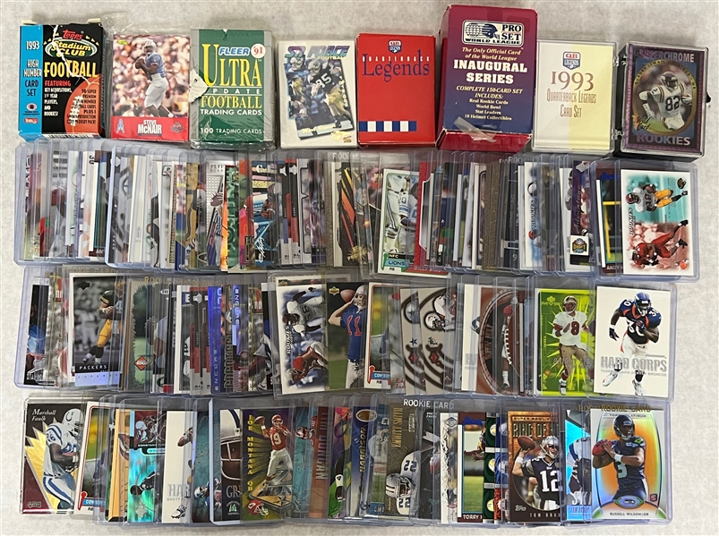 Huge Lot of Mostly 1990s to Current Football Rookies, Inserts, and Sets w. Tom Brady 