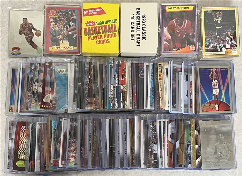 Huge Lot of Mostly 1990s Basketball Cards w. Many Lebron James Rookies and Michael Jordan Cards