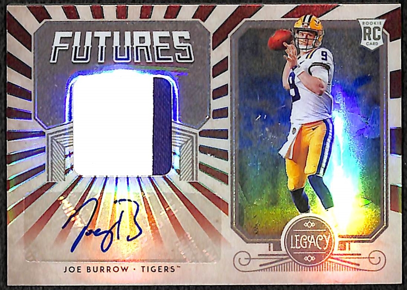 2020 Panini Legacy Future Joe Burrow Rookie Patch Autograph #ed 35/35 w. 2-Color Patch