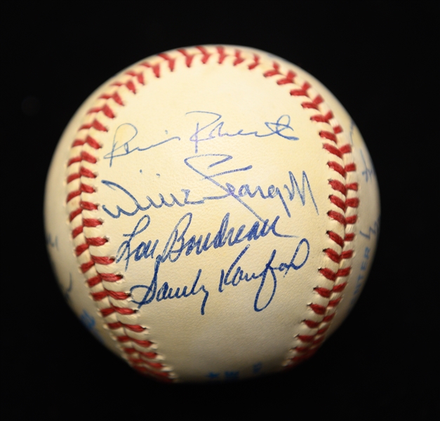 Baseball Legends Signed Baseball - 14 Autographs w. Koufax (signed twice), Gibson, Banks, Snider (signed twice), + More!  - Full JSA Letter