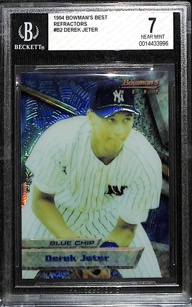 Rare 1994 Bowman's Best Derek Jeter Refractor Graded BGS 7 NM