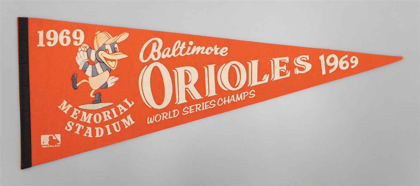 1969 Baltimore Orioles World Series Champs Phantom Pennant