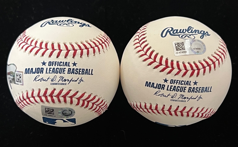 Lot of (2) Autographed Baseballs w. Pete Alonso and Francisco Lindor (MLB Certs)