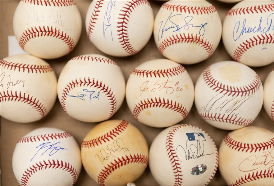 Lot of (24) Autographed Baseballs w. Don Newcombe, Greg Maddux, Scott Rolen, Chuck Tanner, Frank Malzone and More (JSA Auction Letter)