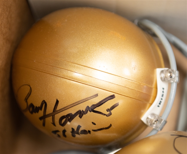 Lot of (7) Autographed Football Mini Helmets w. Hornung, Alstott, Dickerson, and Others (JSA Auction Letter)