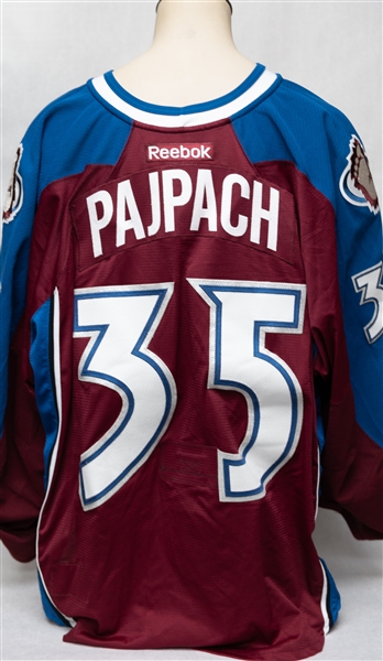 Lot of (2) Game Used Hockey Jerseys w. Pajpach and Belanger (Avalanche and Oilers Certs.)