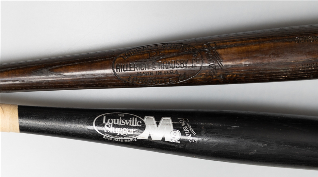 Lot of (2) Official MLB Bats Possibly Game/Practice Used w. Ricky Gutierrez and Gerry Martin