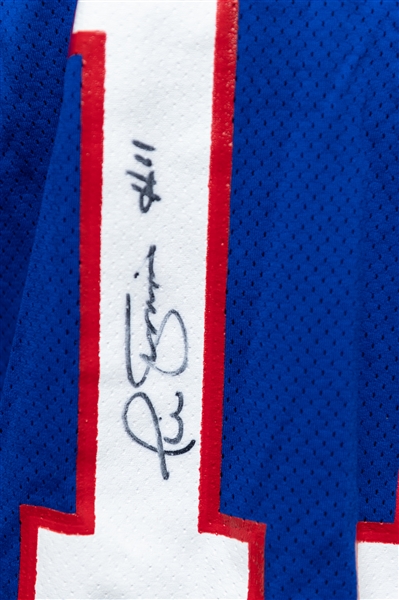 Lot of (2) Autographed Phil Simms Giants Jerseys (JSA Auction Letter)
