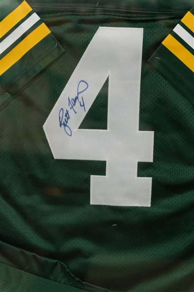 Brett Favre Custom Framed Autographed Wilson Jersey (JSA COA)