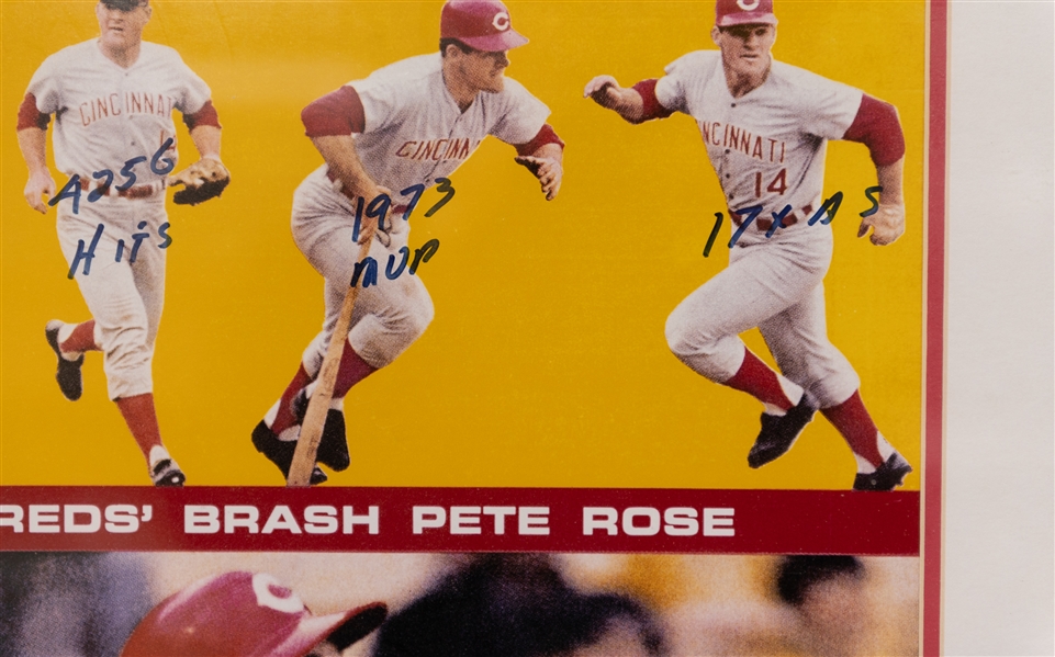 Pete Rose The Reds Brash Pete Rose Autographed and Inscribed Framed Photo and Bob Knight Autographed Photo (Steiner and Tri-Star COAs)