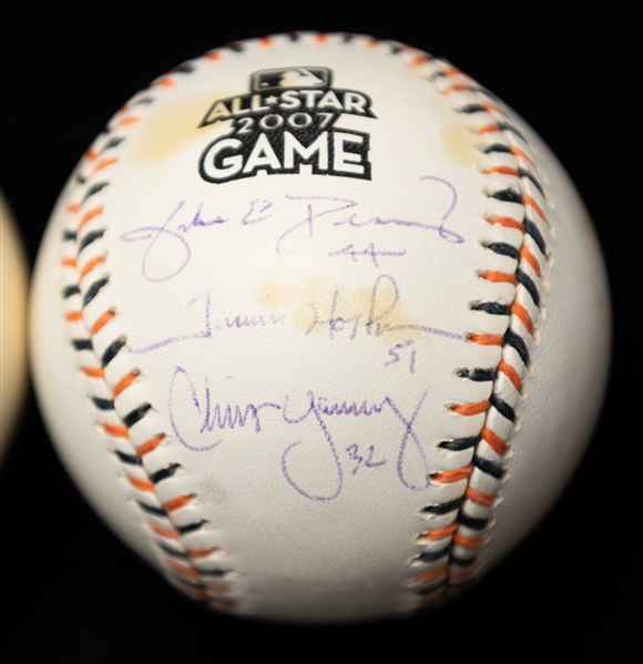 Lot of (3) All Star Signed Baseballs w. Carlton, Branka, Campaneris and Others (JSA Auction Letter)