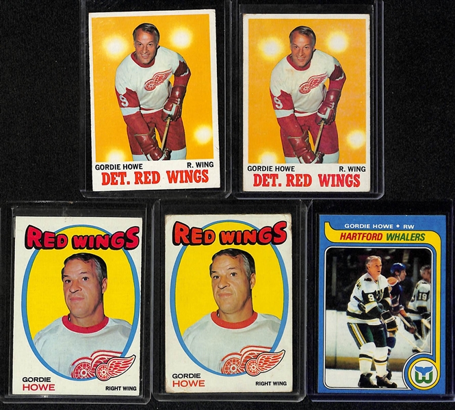 Lot of (9) Vintage Gordie Howe Hockey Cards from 1954-1979