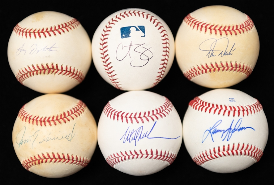 Lot of (6) 1993 Phillies Autographed Baseballs w. Schilling, Dykstra, Daulton, and Others (JSA Auction Letter)