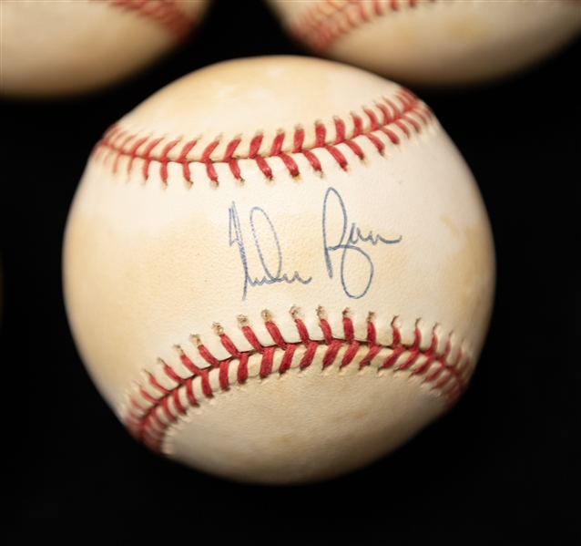 Lot of (5) Autographed Baseballs w. Jim Catfish Hunter and Jim Thome (JSA Auction Letter)