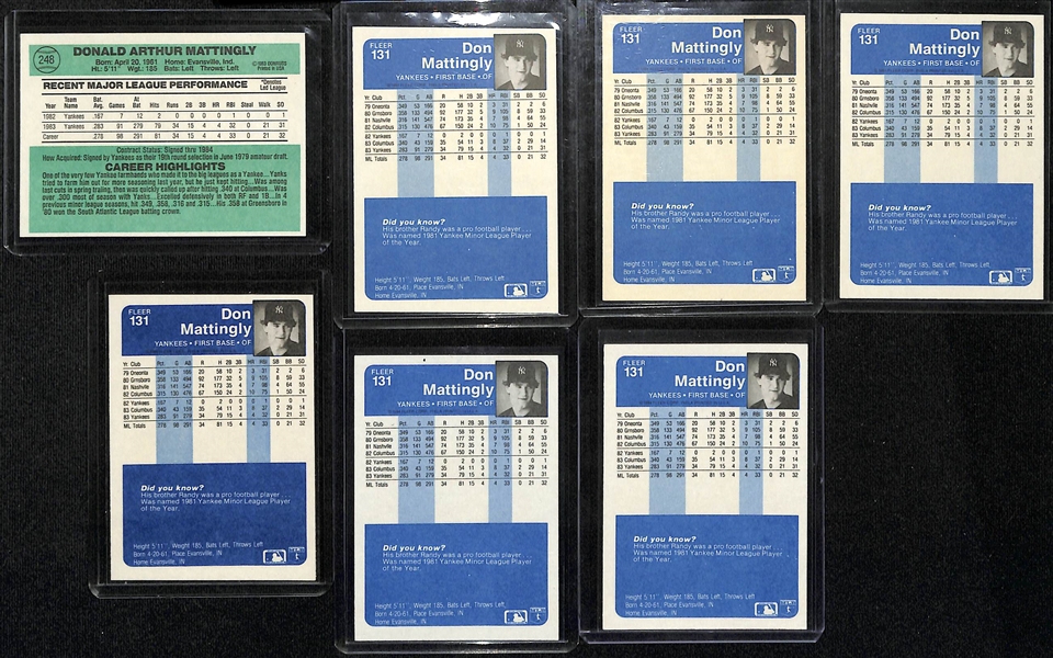 Lot of (19) 1984 Don Mattingly Rookie Cards