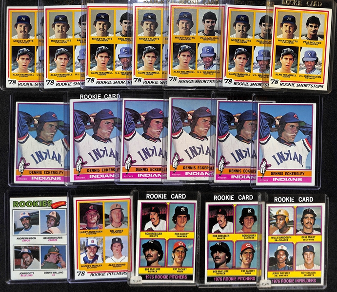 Lot of (18) 1970s Topps Baseball Rookies w. (7) Paul Molitor, (6) Dennis Eckersley and Others