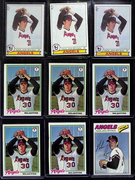 Lot of (19) 1970s Topps Nolan Ryan Baseball Cards