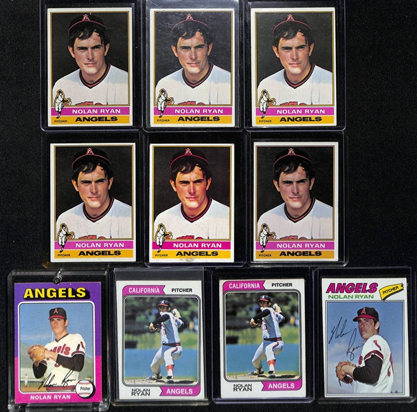 Lot of (19) 1970s Topps Nolan Ryan Baseball Cards