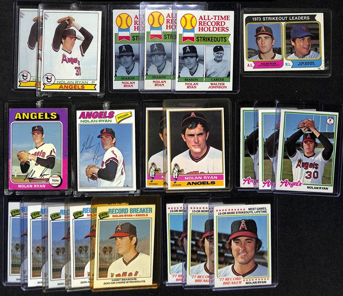 Lot of (51) 1970s & Early 1980s Topps Nolan Ryan Baseball Cards