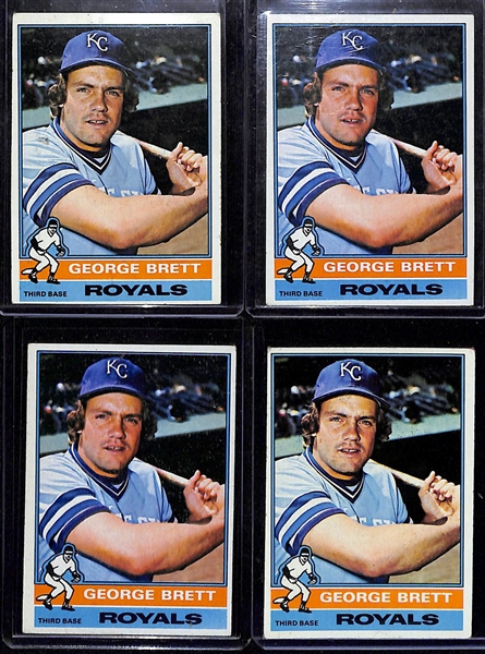 Lot of (30) Topps 1970s George Brett Baseball Cards w. (4) 1976 Topps # 19