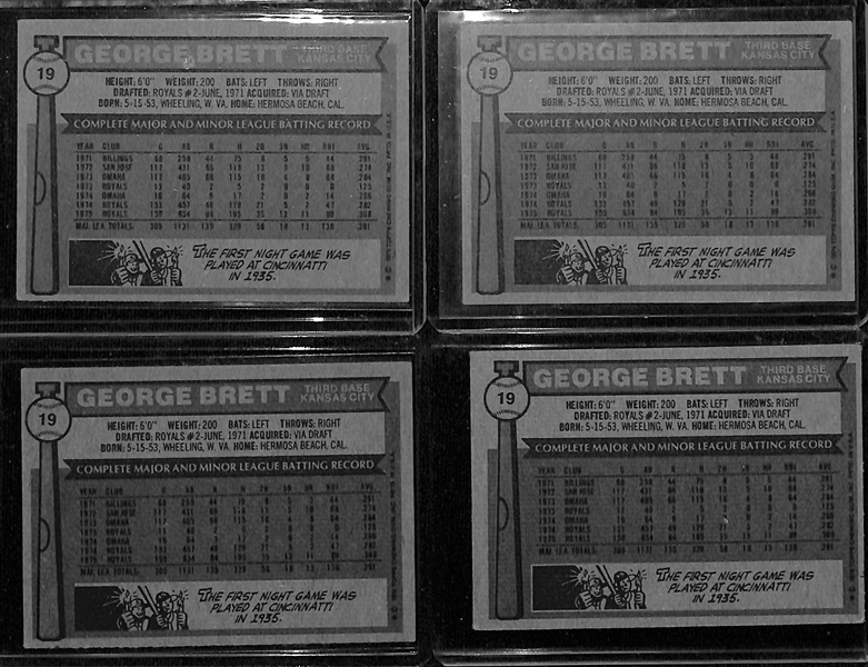 Lot of (30) Topps 1970s George Brett Baseball Cards w. (4) 1976 Topps # 19