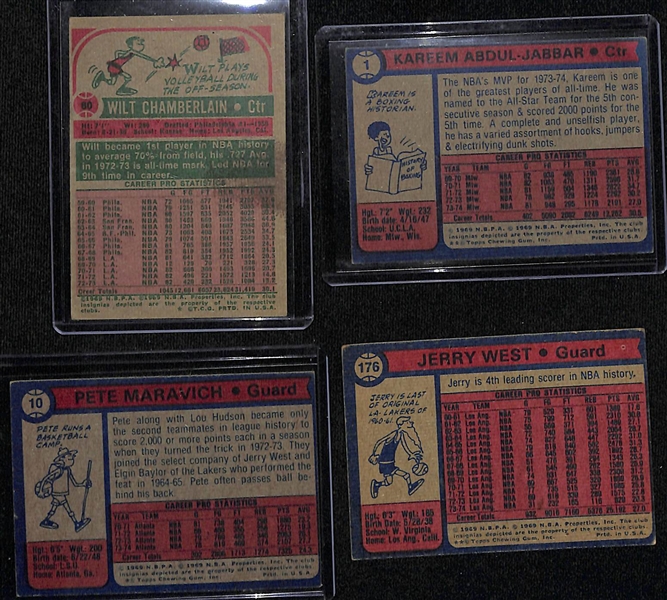 Lot of (32) Topps 1970s Basketball Cards w. Chamberlain, Abdul-Jabbar, Maravich, West and Others